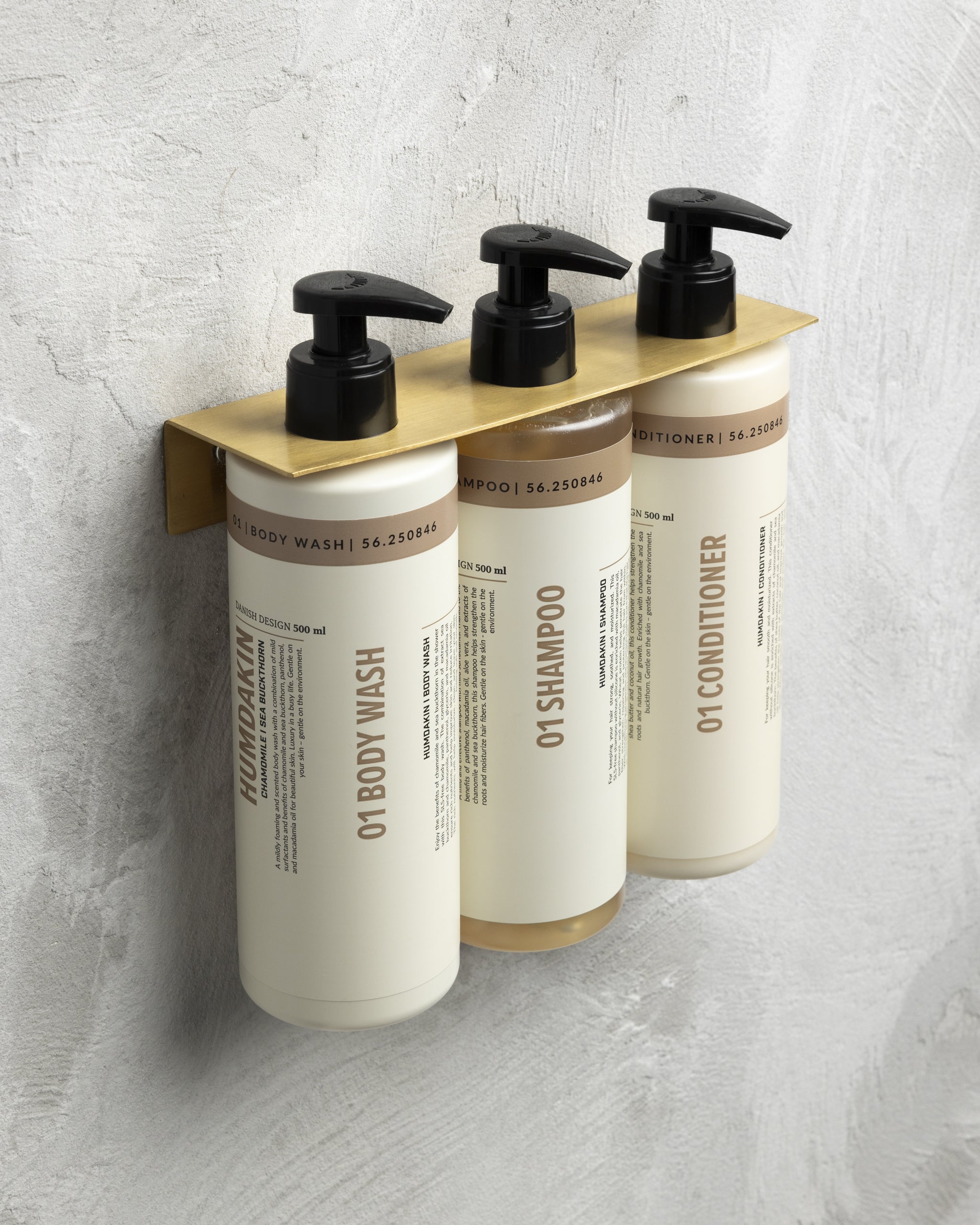 HUMDAKIN Seifenspender-Wandhalterung - 500 ml - dreifach Messing Diverse 116 Brass