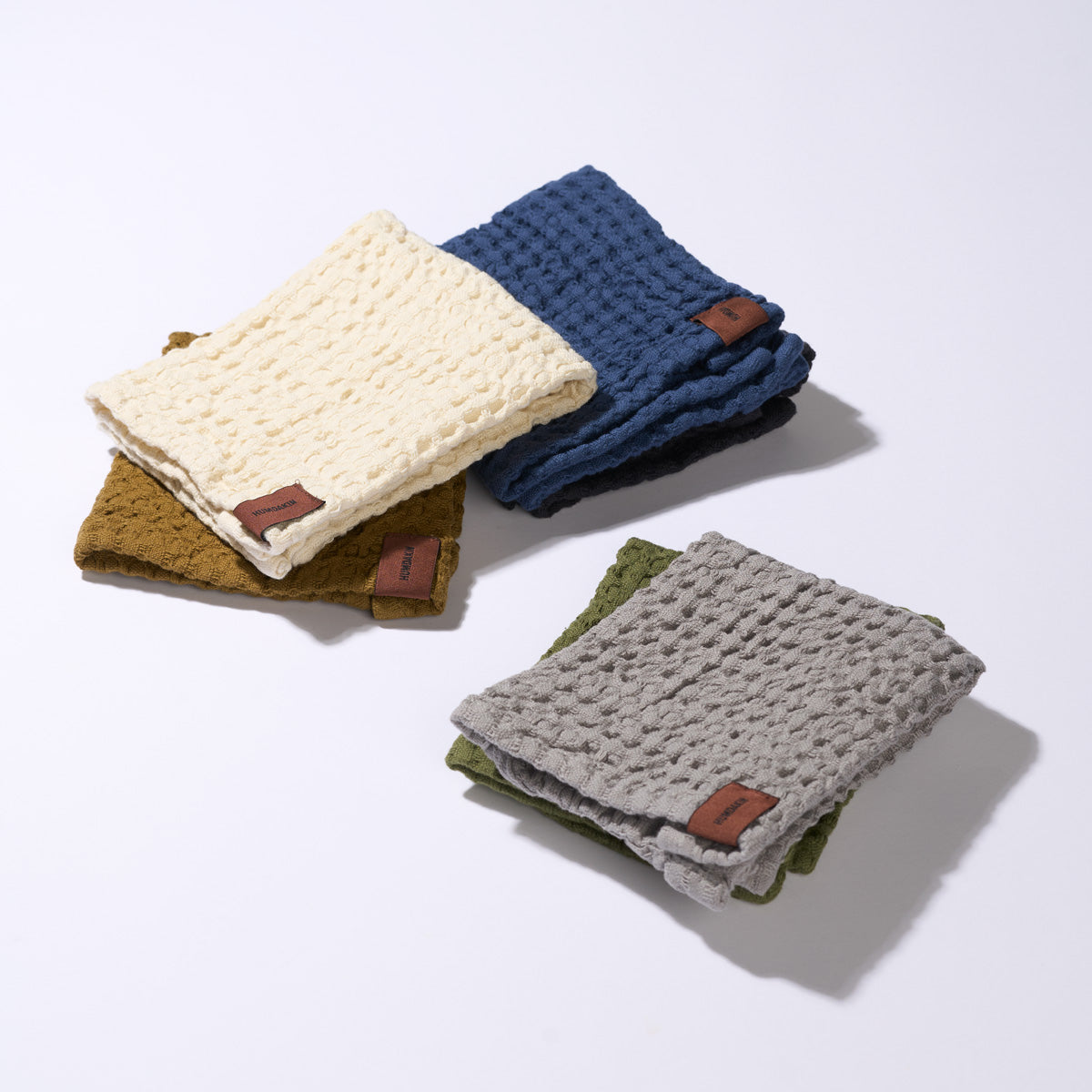 HUMDAKIN Waffel Geschirrtuch - 2er Pack Organic Textiles 107 Stone - Fern