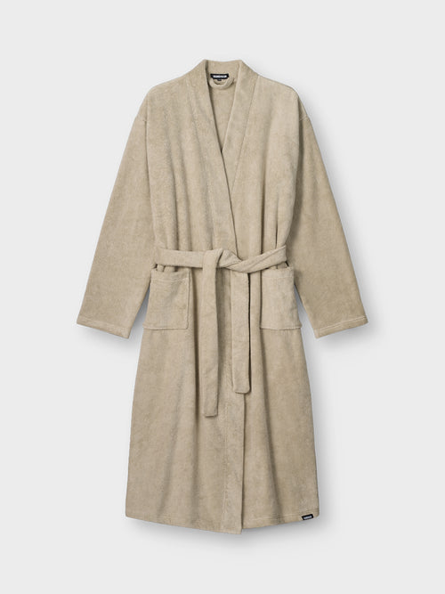 HUMDAKIN Cotton-terry Weave-knit Robe | Organic Cotton Organic Textiles 01 Light Stone