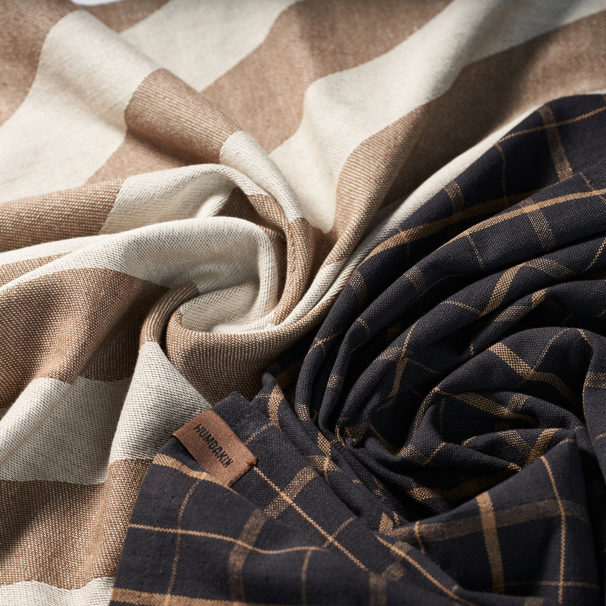 HUMDAKIN Geschirrtuch - Recycelte Baumwoll - 2er Pack Organic Textiles 205 Beige Candy