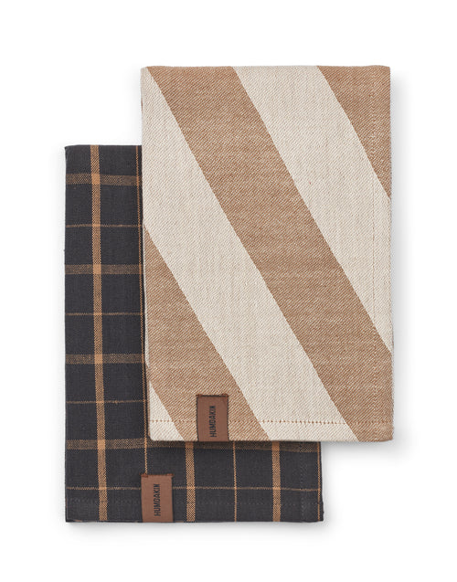 HUMDAKIN Geschirrtuch - Recycelte Baumwoll - 2er Pack Organic Textiles 205 Beige Candy