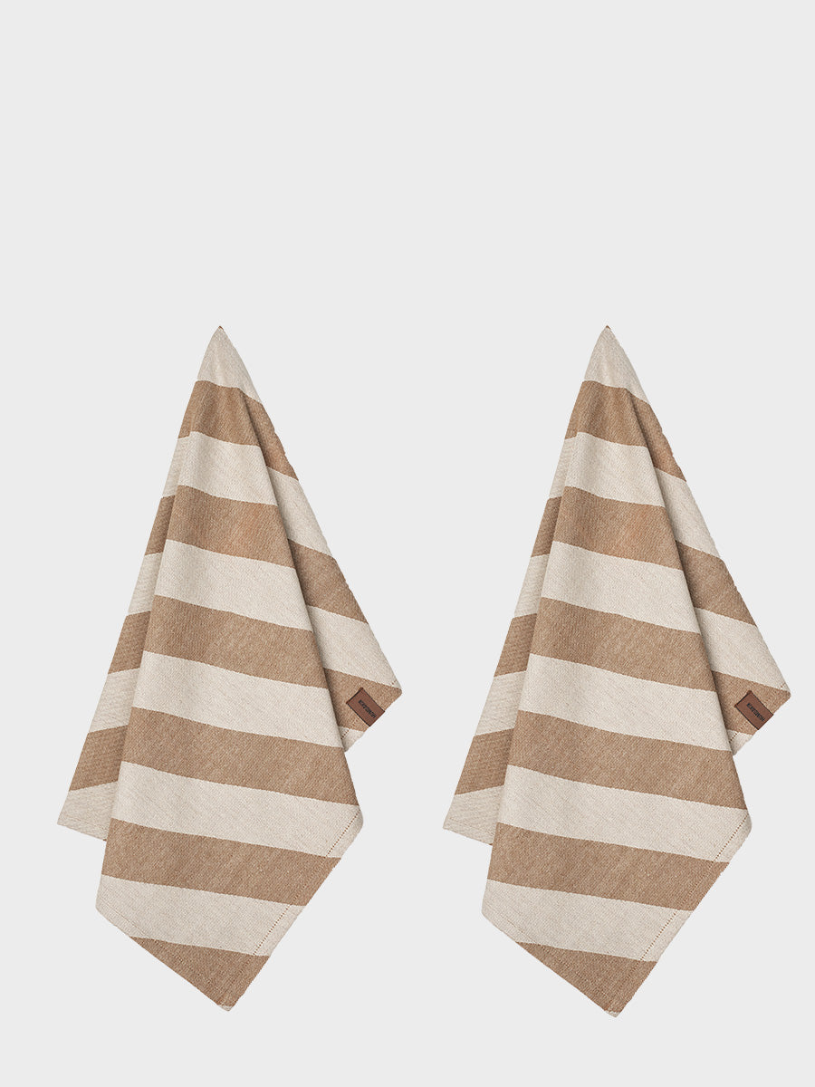 HUMDAKIN Geschirrtuch - Recycelte Baumwoll - 2er Pack Organic Textiles 205 Beige Candy