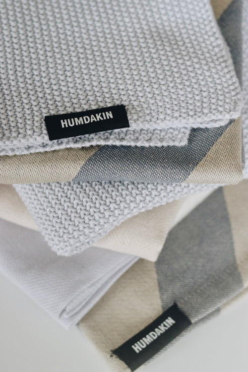 HUMDAKIN Geschirrtuch - Recycelte Baumwoll - 2er Pack Organic Textiles 225 Blue Candy