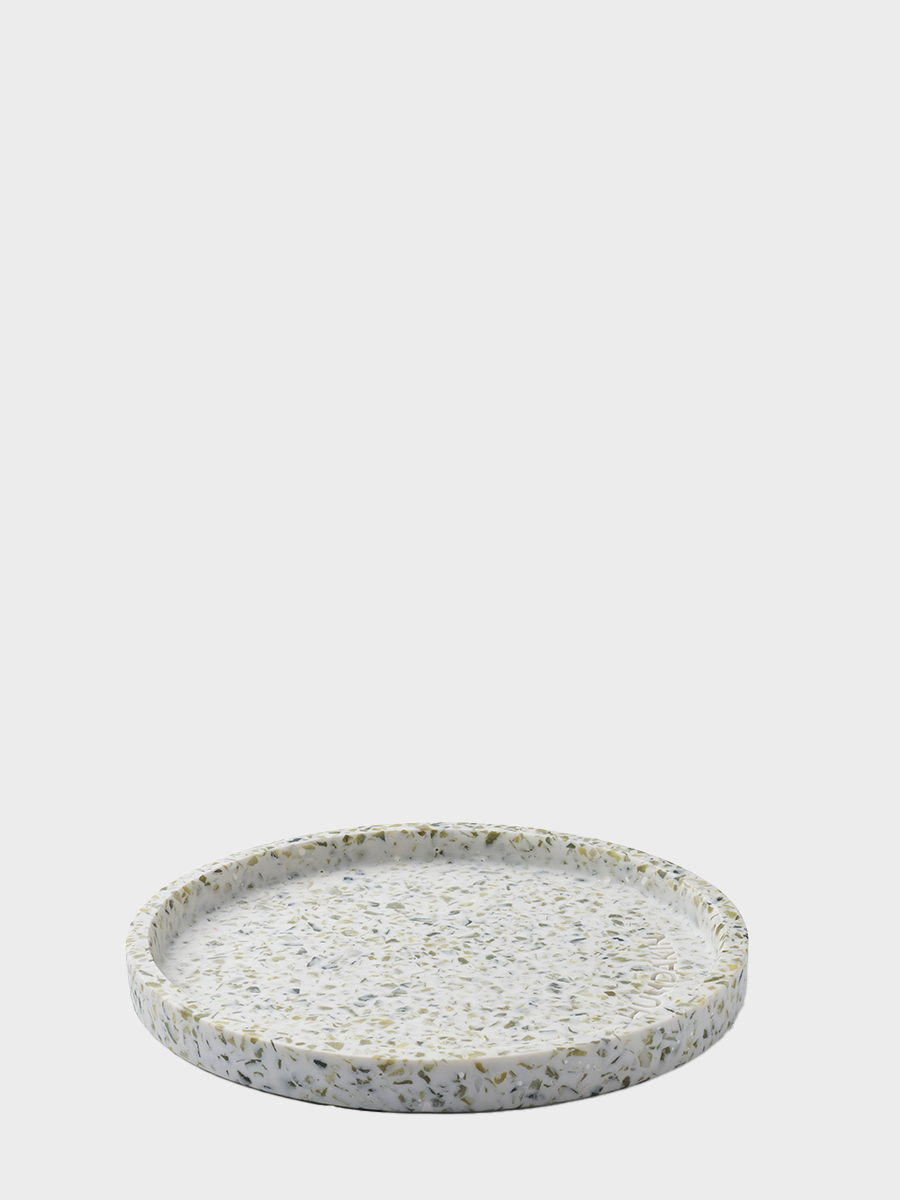HUMDAKIN Grünes Terrazzo Tablett - rund Terrazzo 00 Neutral/No color