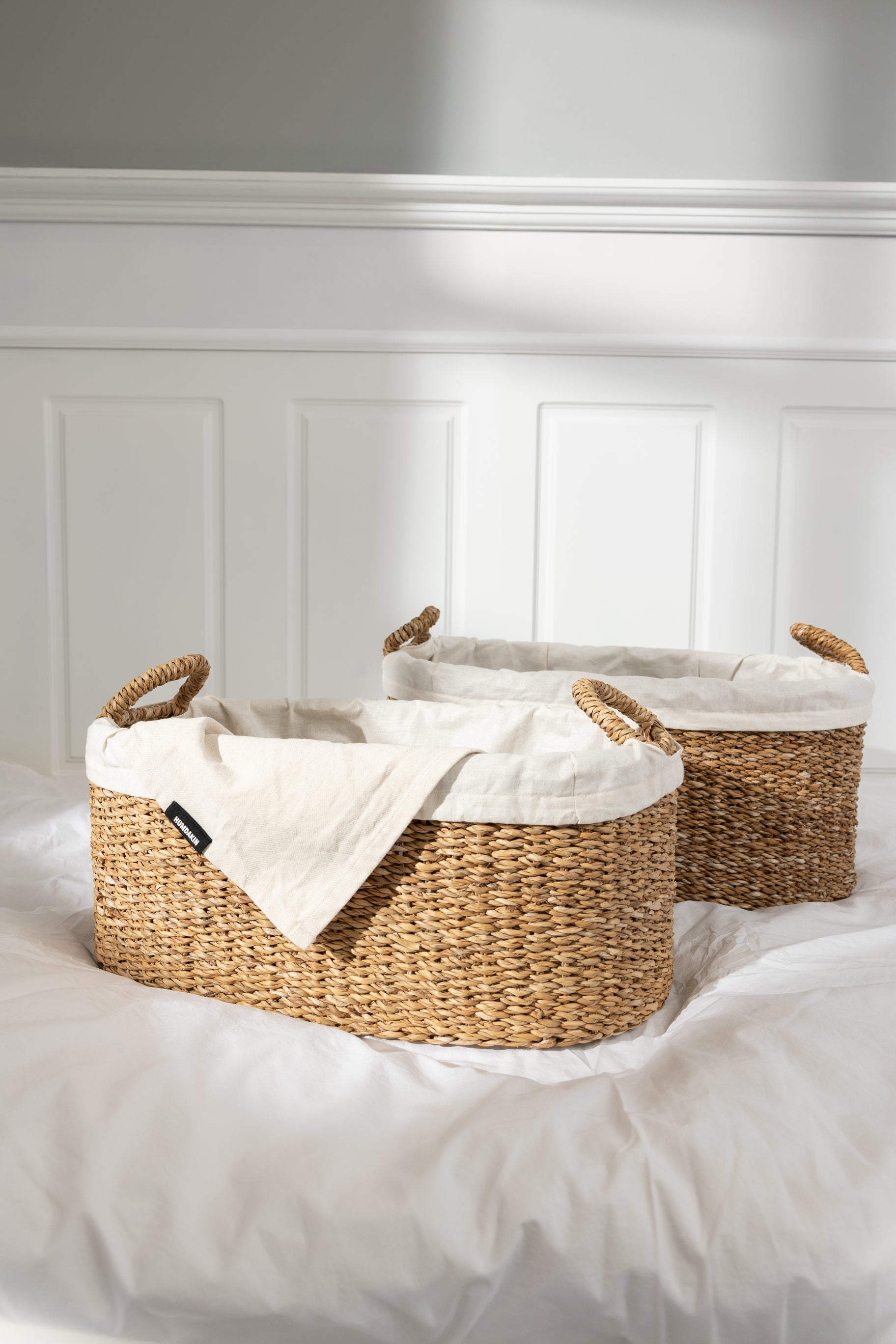 HUMDAKIN Laundry Wicker Set Laundry 230 Organic Cotton Lining
