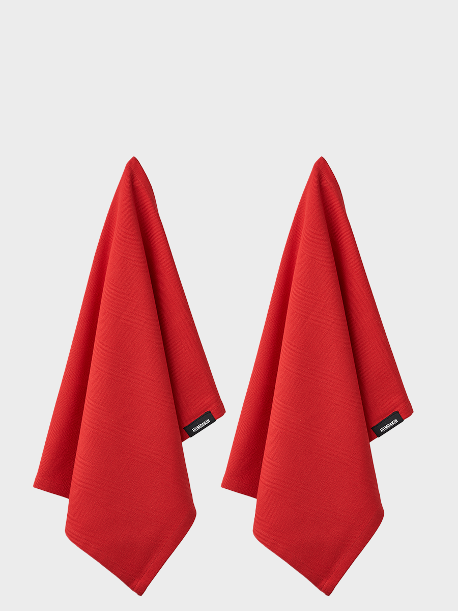 HUMDAKIN Bio Geschirrtuch - 2er Pack Organic textiles 235 Rushing Red