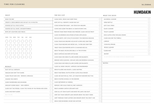 HUMDAKIN Reinigungsplaner POS material 00 Neutral/No color
