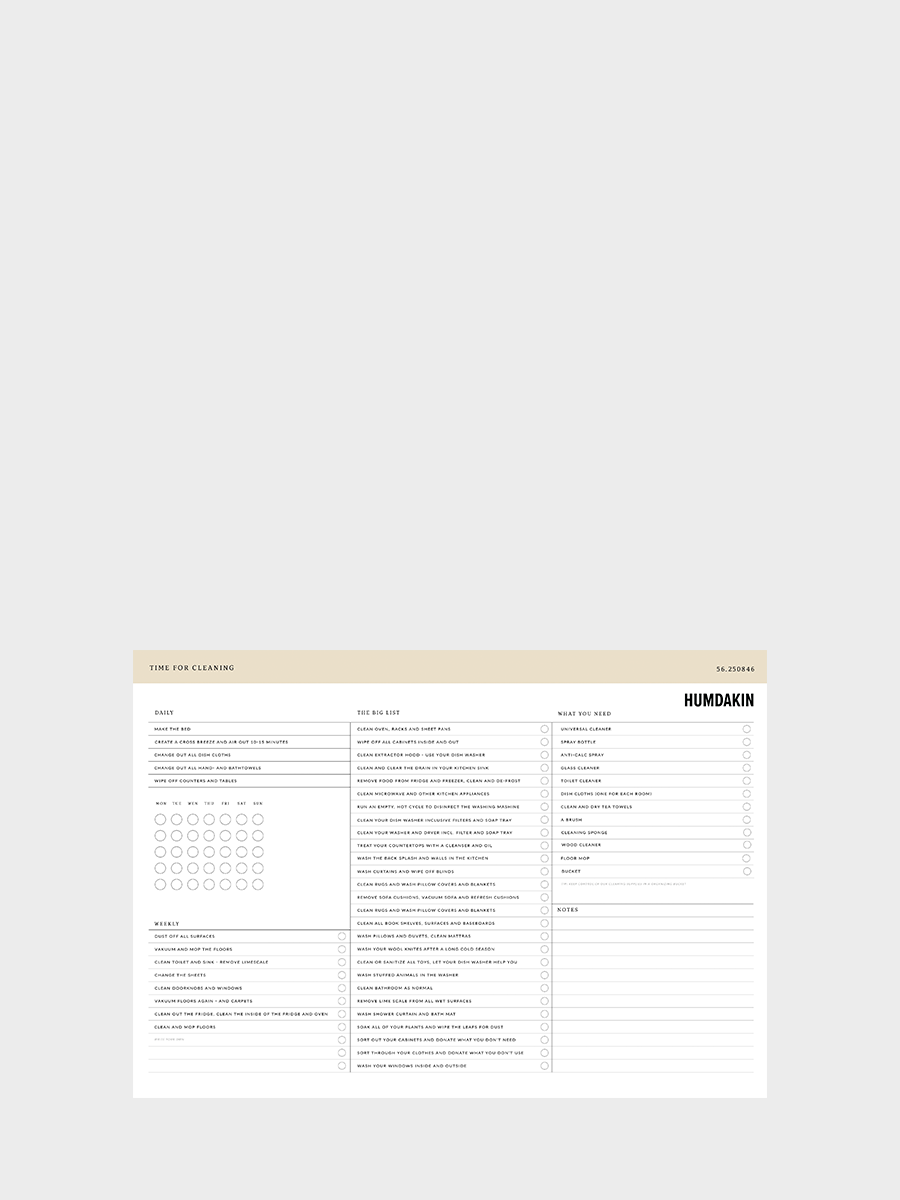 HUMDAKIN Reinigungsplaner POS material 00 Neutral/No color