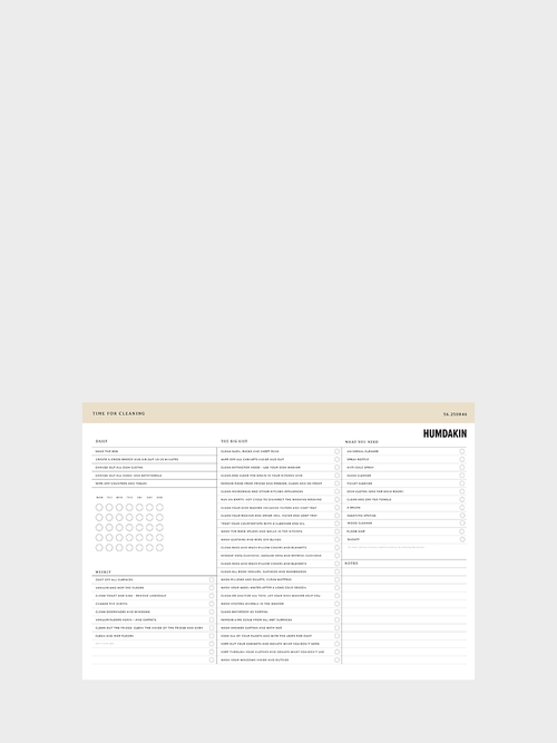 HUMDAKIN Reinigungsplaner POS material 00 Neutral/No color