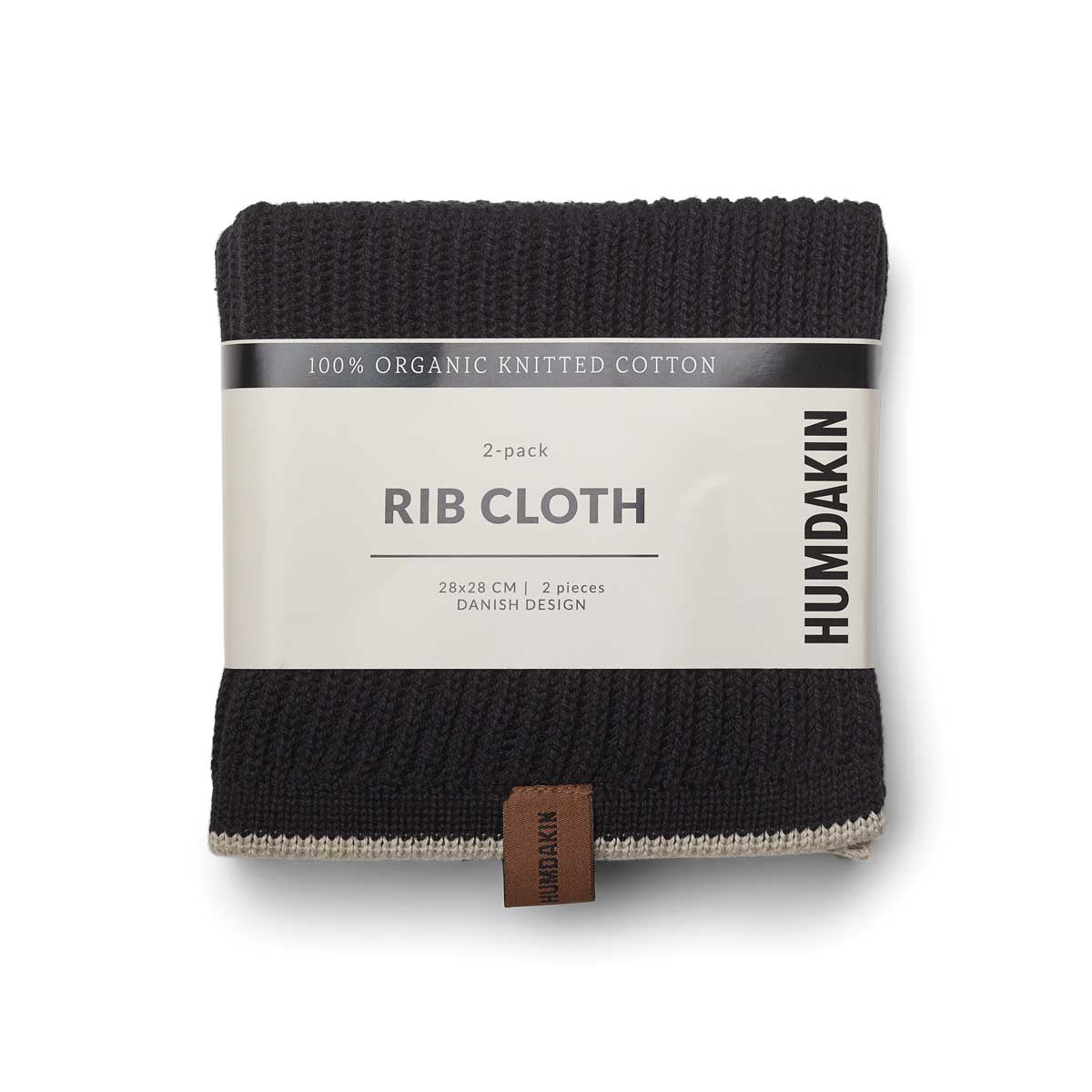 HUMDAKIN Rib Cloth 2-pack Organic textiles 123 Coal/Lt.Stone