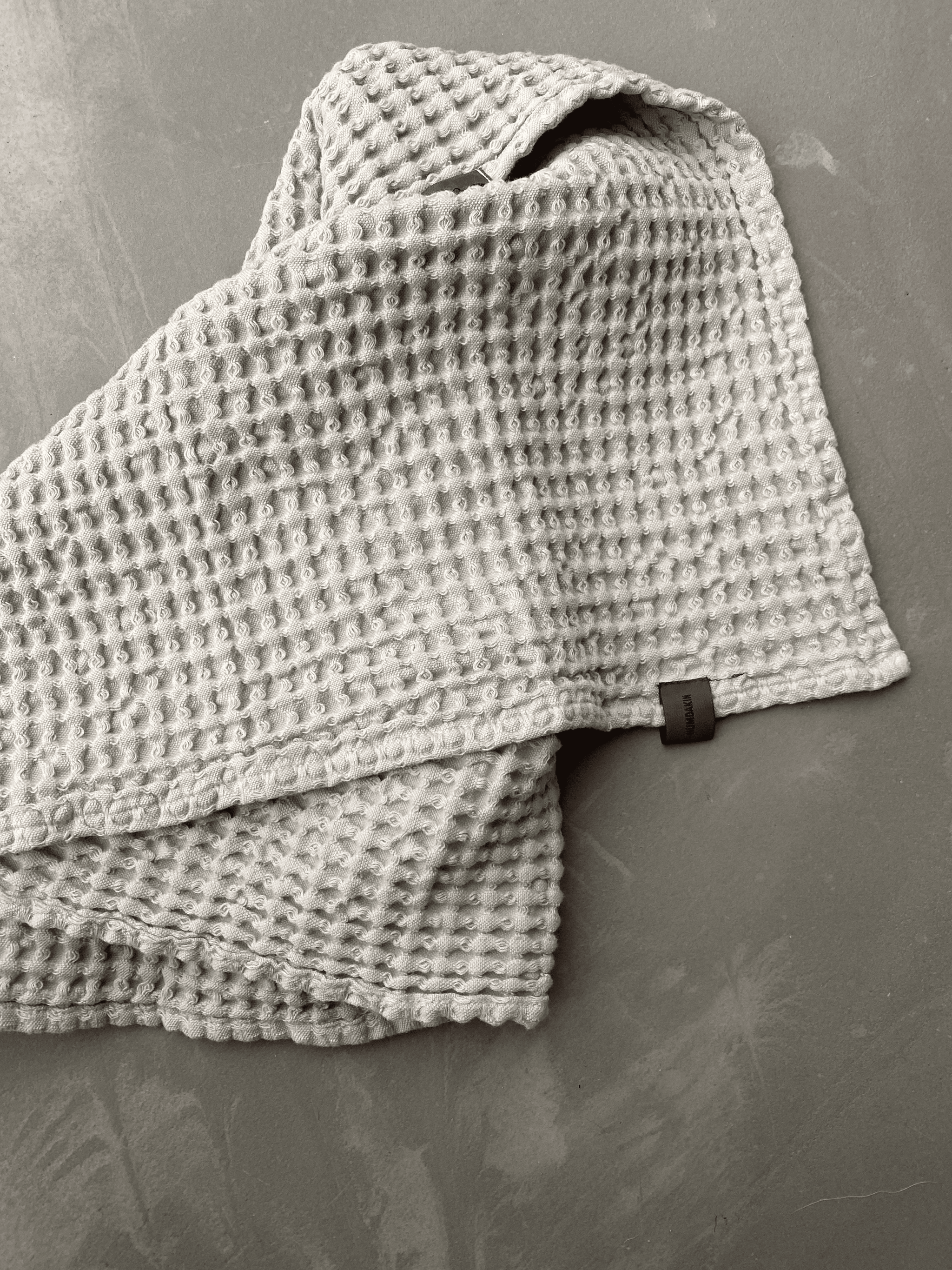 HUMDAKIN Waffle Hand Towel Organic textiles 01 Light Stone