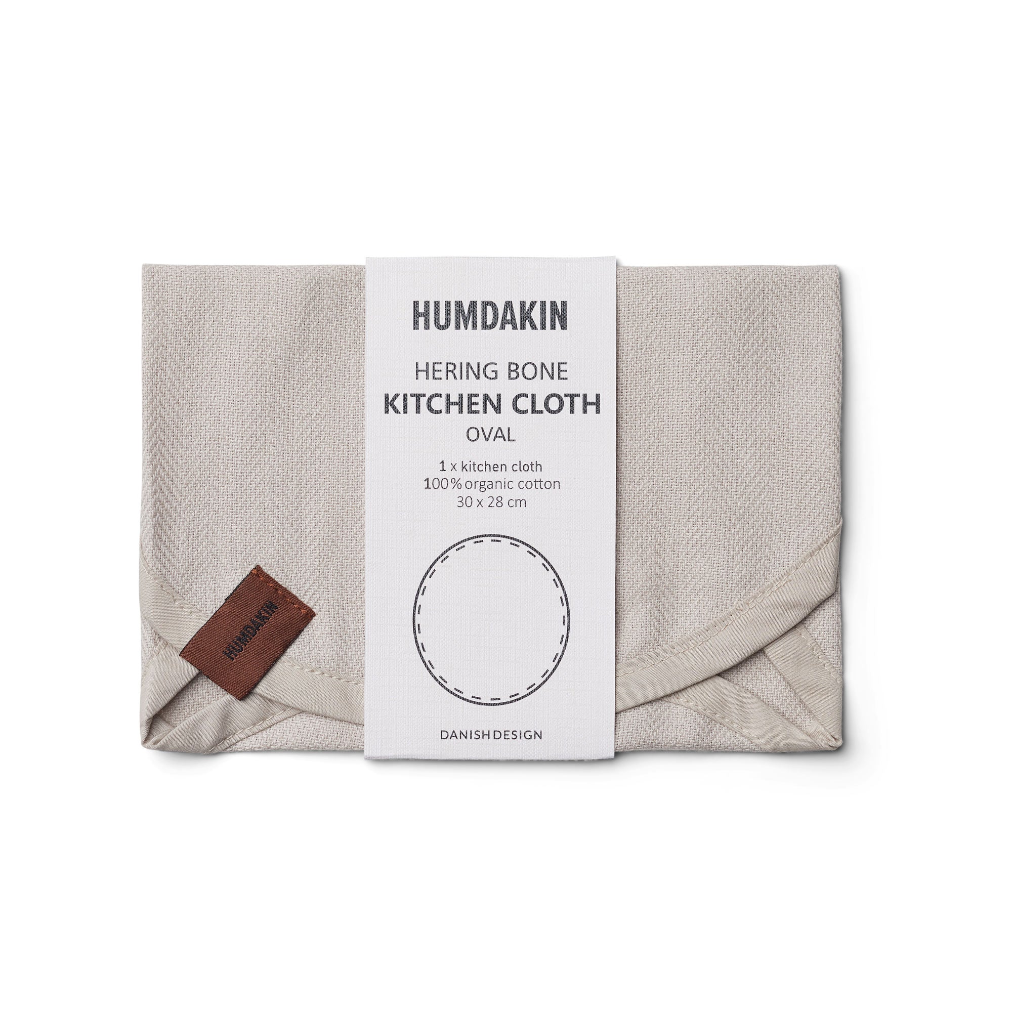 HUMDAKIN Oval Kitchen Cloth Organic textiles 01 Light Stone